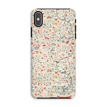 Wall Panel with Garden Urn - Painted Silk Phone Case Iphone Xs Max / Matte Floral Bird Patterned Phone Case Painted Silk Wall, Elegantly