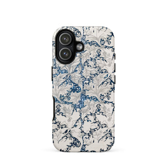 Wallflower - William Morris Botanical Pattern Iphone Case 17 / Matte White Blue Floral Phone Case Intricate Design Made William Morris
