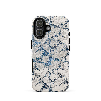Wallflower - William Morris Botanical Pattern Iphone Case 17 / Matte White Blue Floral Phone Case Intricate Design Made William Morris