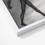 War Cry - Sascha Schneider Art Print / Canvas White Framed Black Pencil Human Legs, Nude Male Figure, Tears, Free, Herald’s War-trumpet