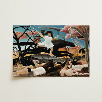 War - Henri Rousseau Fine Art Print / Canvas Turning Innocence, Child-faced Rider Cutting, Flattened Color Planes Prints