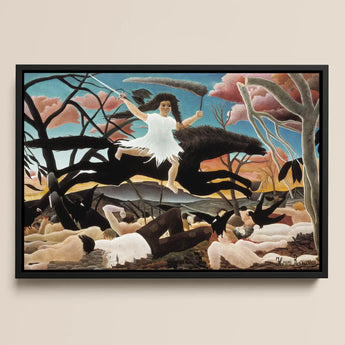 War - Henri Rousseau Fine Art Print / Canvas Black-framed Canvas Print Henri Rousseau’s Sick Child Woman Rousseau Turning Innocence,