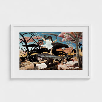 War - Henri Rousseau Fine Art Print / Canvas Turning Innocence, Child-faced Rider Cutting, Flattened Color Planes Prints