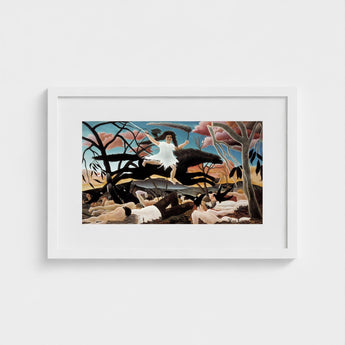 War - Henri Rousseau Fine Art Print / Canvas Turning Innocence, Child-faced Rider Cutting, Flattened Color Planes Prints