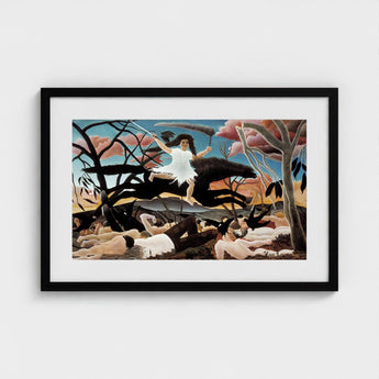 War - Henri Rousseau Fine Art Print / Canvas Turning Innocence, Child-faced Rider Cutting, Flattened Color Planes Prints