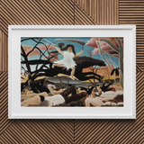 War - Henri Rousseau Fine Art Print / Canvas Framed Painting Woman White Dress Fallen Figures Amidst Rousseau Turning Innocence,