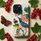 Warbler Admiral Wasps & Ants - James Bolton Phone Case White Phone Case Detailed Illustration Blue Bird Perched James Bolton Art,