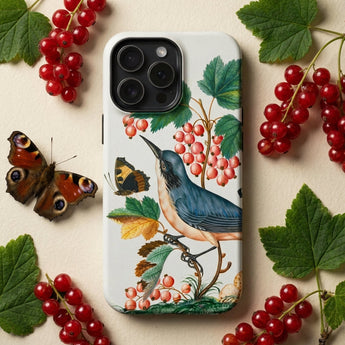 Warbler Admiral Wasps & Ants - James Bolton Phone Case White Phone Case Detailed Illustration Blue Bird Perched James Bolton Art,