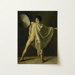 Warrior with Lance and Shield - Jean-eugene-charles Alberti Art Print / Canvas, Riveted Rim, Prints