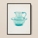 Wash Bowl & Pitcher - Charles Caseau 1930s Art Print / Canvas, 12x16’’ / 31x41cm / Black Frame, Mobile Phone Cases, Toby Leon