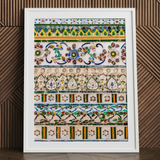 Wat Arun – Dekorativer thailändischer Mosaik-Kunstdruck / Leinwand, 24x32’’ / 61x81cm / Weißer Rahmen / Passepartout, Poster, Drucke & visuelle Kunstwerke, Toby Leon