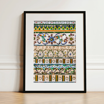 Wat Arun - Decorative Thai Mosaic Art Print / Canvas, 12x16’’ / 31x41cm / Black Frame / Matboard, Posters Prints & Visual Artwork, Toby Leon