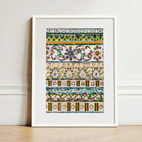 Wat Arun - Decorative Thai Mosaic Art Print / Canvas Framed Intricate Colorful Tile Patterns Green, Vibrant, Prints