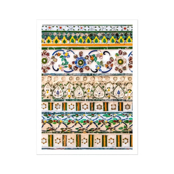 Wat Arun - Decorative Thai Mosaic Art Print / Canvas Decorative Mosaic Pattern Floral Designs Geometric Shapes Ornate Wat Arun Mosaic,