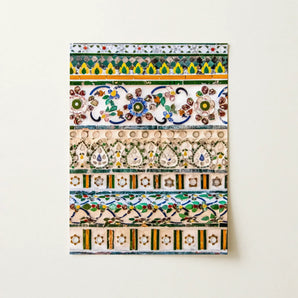 Wat Arun - Decorative Thai Mosaic Art Print / Canvas Rectangular Mosaic Wall Panel Intricate Floral Geometric Patterns Wat Arun Mosaic,