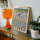 Wat Arun - Decorative Thai Mosaic Art Print, Colorful Framed Mosaic Artwork Intricate Patterns Designs