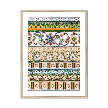 Wat Arun - Decorative Thai Mosaic Art Print, Framed Decorative Tile Pattern