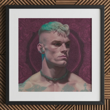 Watch and Learn - Gay Cyberpunk Art Print / Canvas, Gay Art Print, Striking Portrait Print, Contemporary Queer Aesthetics
