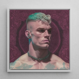Watch and Learn - Gay Cyberpunk Art Print / Canvas, Gay Art Print, Striking Portrait Print, Contemporary Queer Aesthetics