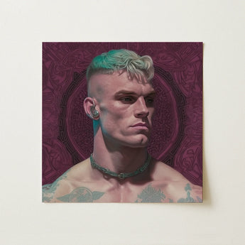 Watch and Learn - Gay Cyberpunk Art Print / Canvas, Gay Art Print, Striking Portrait Print, Contemporary Queer Aesthetics