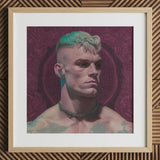 Watch and Learn - Gay Cyberpunk Art Print / Canvas, Gay Art Print, Striking Portrait Print, Contemporary Queer Aesthetics