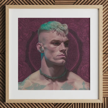 Watch and Learn - Gay Cyberpunk Art Print / Canvas, Gay Art Print, Striking Portrait Print, Contemporary Queer Aesthetics