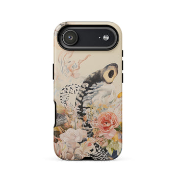 Watchtower - Surreal Floral Alien Art Phone Case Iphone 17 Air / Matte Iphone 12 Case Floral Bird Design Beige Background Surreal Alien,