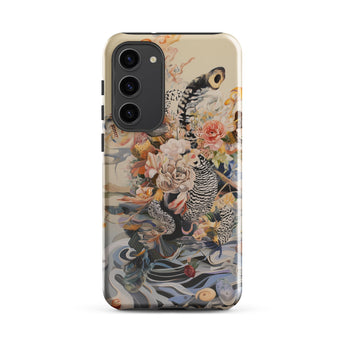 Watchtower - Surreal Floral Alien Art Phone Case Samsung Galaxy S23 Plus / Gloss Decorative Phone Case Detailed Illustration Birds Flowers