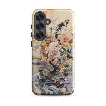 Watchtower - Surreal Floral Alien Art Phone Case Samsung Galaxy S25 Plus / Gloss Phone Case Detailed Artistic Design Black-and-white