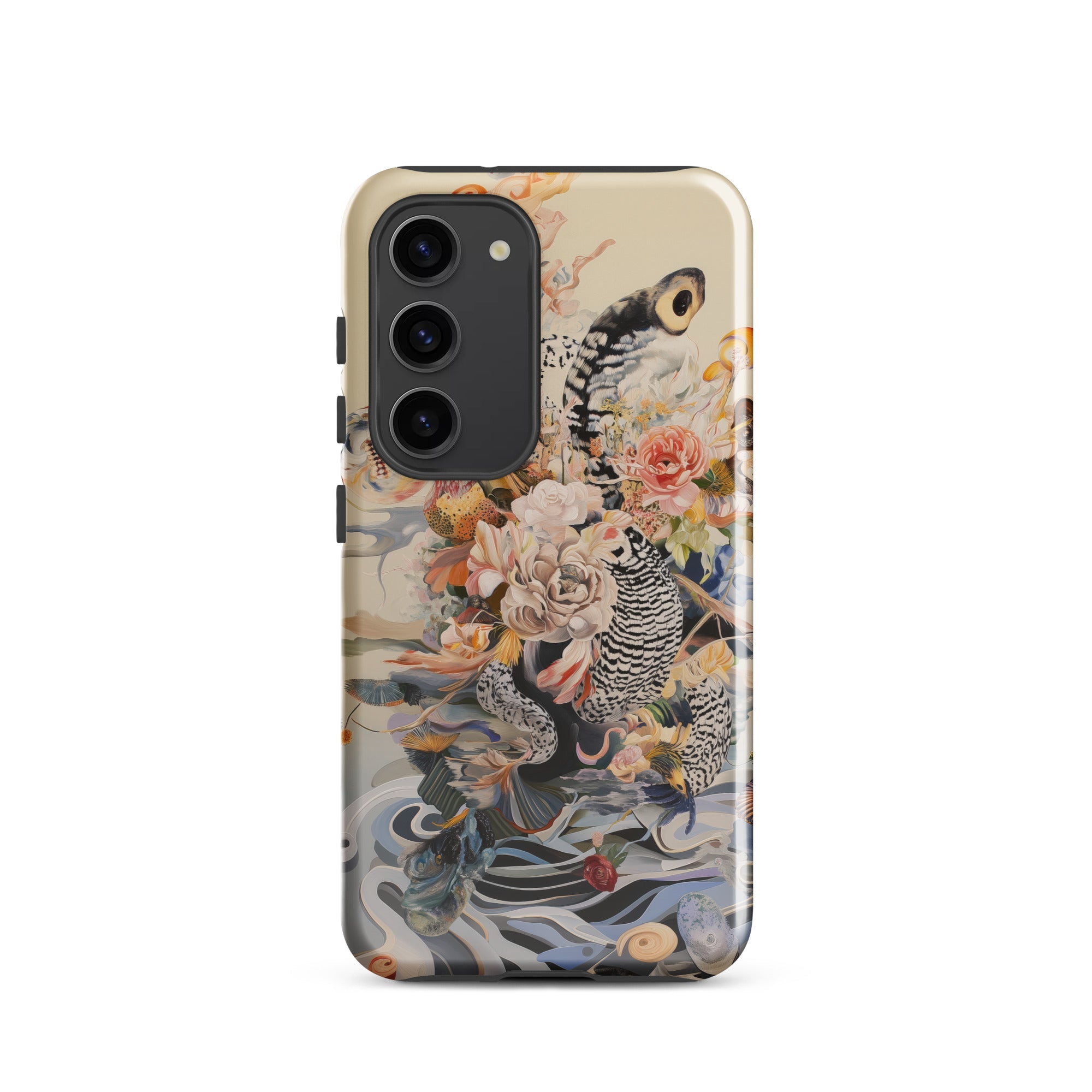 Watchtower - Surreal Floral Alien Art Samsung Case, Galaxy S23 / Gloss, Smartphone Case Vibrant Floral Animalistic Design