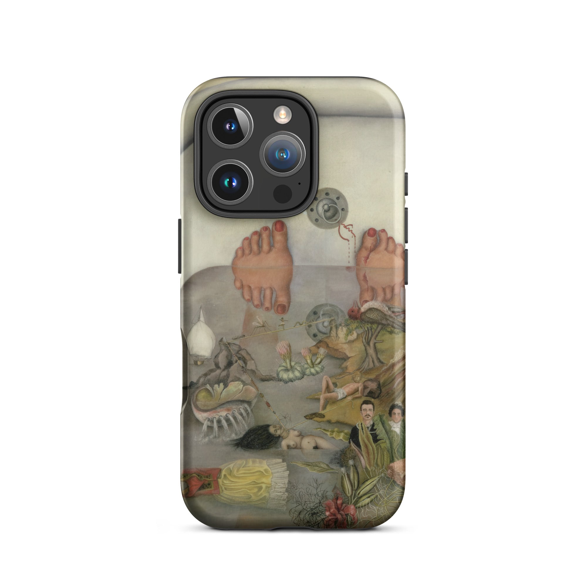 What the Water Gave me - Frida Kahlo Iphone Case, 16 Pro / Matte, Iphone Case Artistic Depiction Person Bathtub Objects Figures