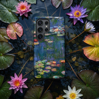 Water Lilies 1 - Claude Monet Phone Case Smartphone Glossy Case Claude Monet’s Water Lilies Painting Lilies, Ultramarine Reflections,