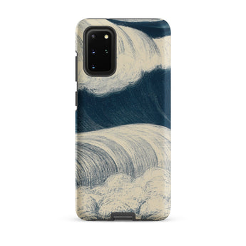The Wave - C. R. W. Nevinson Phone Case Samsung Galaxy S20 Plus / Matte Phone Case Stylized Hand-drawn Wave Design Deep Navy Nevinson
