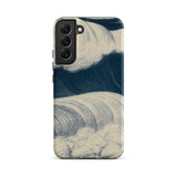 The Wave - C. R. W. Nevinson Phone Case Samsung Galaxy S22 Plus / Matte Phone Case Stylized Wave Design Deep Navy Cream Nevinson Iphone