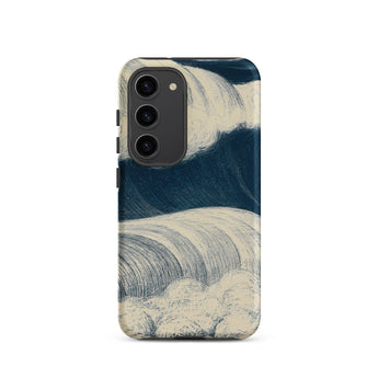 The Wave - C. R. W. Nevinson Phone Case Samsung Galaxy S23 / Matte Phone Case Stylized Hand-drawn Wave Design Deep Navy Nevinson Iphone
