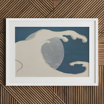 Waves and Moon - Kamisaka Sekka Art Print / Canvas White Hand Wall, Prints
