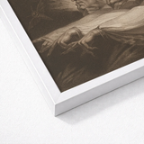 White Framed Artwork Sepia-toned Classical Painting Hands Draped Death-head Moth Hovers, Henry Fuseli Art Print, John Raphael Smith