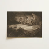 The Weird Sisters - Henry Fuseli Art Print / Canvas Monochrome Three Women Hooded Garments Rendered Detailed Death-head Moth Hovers, John