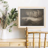 The Weird Sisters - Henry Fuseli Art Print / Canvas Wooden Framed Artwork Dark Dramatic Scene Two Figures Death-head Moth Hovers, John