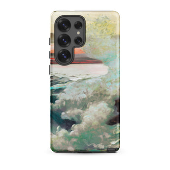 West Point Prouts Neck - Winslow Homer Phone Case Samsung Galaxy S25 Ultra / Matte Phone Case Painted Landscape Teal White Clouds Orange