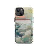 West Point Prouts Neck - Winslow Homer Phone Case Iphone 13 / Matte Rugged Phone Case Textured Impressionistic Seascape Teal White Winslow