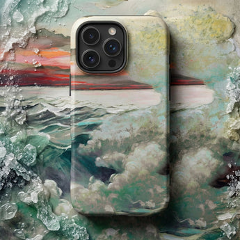 West Point Prouts Neck - Winslow Homer Phone Case Phone Case Textured Impressionistic Seascape Design Teal Gray Winslow Homer Fixed, Prouts
