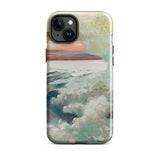 West Point Prouts Neck - Winslow Homer Phone Case Iphone 15 Plus / Gloss Phone Case Textured Impressionistic Seascape Teal White Clouds