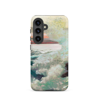 West Point Prouts Neck - Winslow Homer Phone Case Samsung Galaxy S24 / Matte Phone Case Textured Impressionistic Seascape Teal White Waves