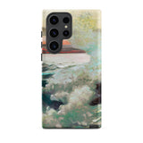 West Point Prouts Neck - Winslow Homer Phone Case Samsung Galaxy S23 Ultra / Matte Phone Case Textured Impressionistic Seascape Teal White