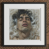 Wet Whistle - Sensual Homoerotic Dream Art Print / Canvas Framed Picture Man Submerged Frothy Water, Latino, Symphony Swells Prints
