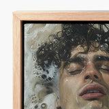Framed Canvas Print Close-up Portrait Person Dark Wet Homoerotic Art, Latino, Symphony Swells