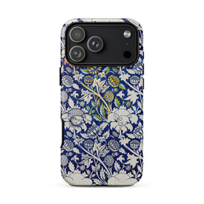 Wey - William Morris Fabric Pattern Phone Case, William Morris’ Legendary Floral, Twilight Garden Unfurls, Deep, William Morris Fabric