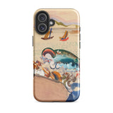 The Whale - Oskar Laske Phone Case, Teal Behemoth Breaching, Crimson Jaws Hinged, Amber-rigged Vessels Careening