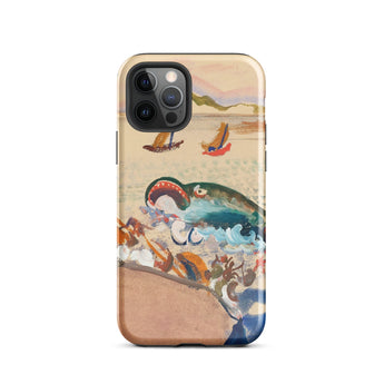 The Whale - Oskar Laske Phone Case, Teal Behemoth Breaching, Crimson Jaws Hinged, Amber-rigged Vessels Careening
